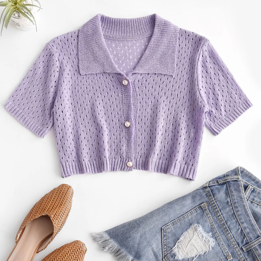 🔥Host Pick🔥Purple collared crop top